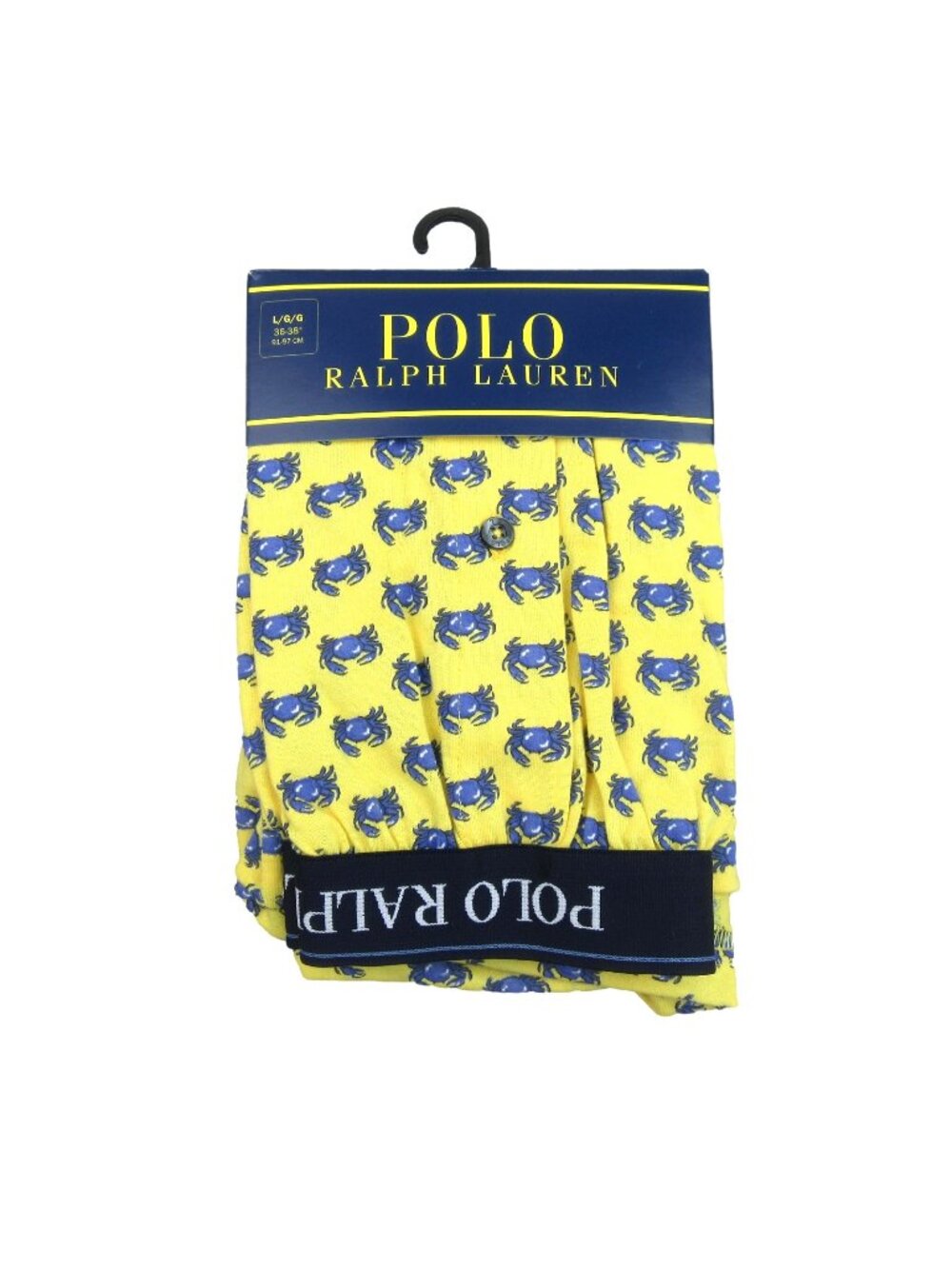 Polo Ralph Lauren Boxer Briefs Men's Size Large Yellow Crab Print NEW